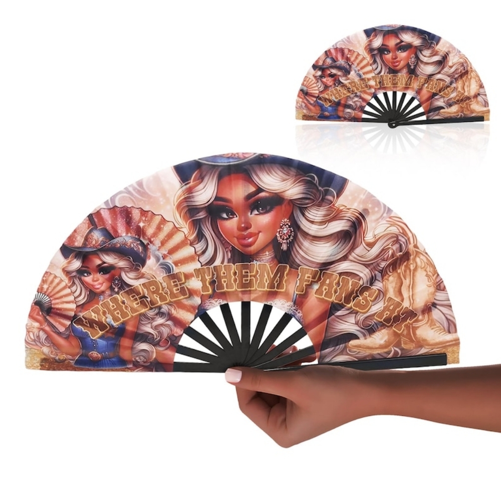 Clacking/Popping Fan with Where Them Fans At Bold Graphic Design